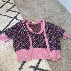 Vintage Spare Paris Cardigan and Vest Set